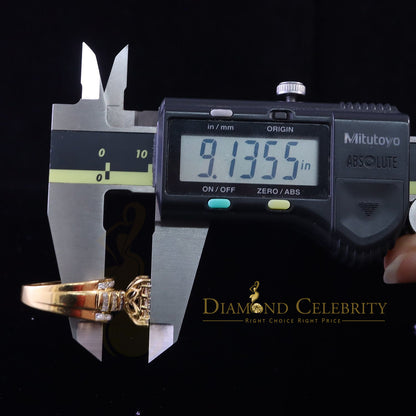 DiamondCelebritees 925 Yellow Square 2.34 ct Cubic Zirconia Silver Engagement Men's Ring Size 9