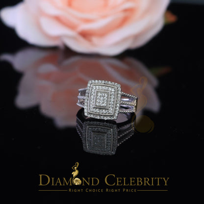 DiamondCelebritees 0.75CT Cubic Zirconia Sterling White Silver Round Engagement Women's Ring Size 7