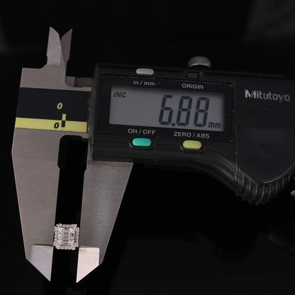 DiamondCelebritees  Hip Hop 925 White Sterling Silver 1.26ct Cubic Zirconia Women's Square Earrings