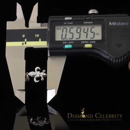 DiamondCelebritees Beautiful Sterling Silver Fleur De Lis White Pendant with 0.17ct Cubic Zirconia