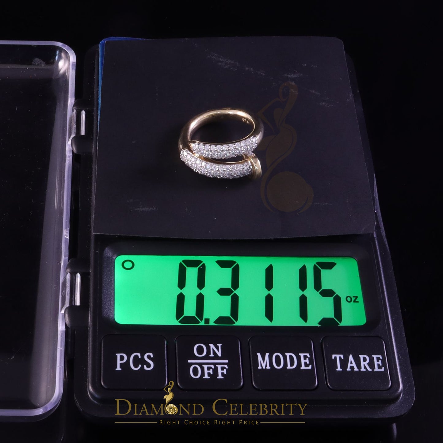 DiamondCelebritees 1.00ct Cubic Zirconia Yellow Sterling 925 Silver Women Engagement Rings Size 6