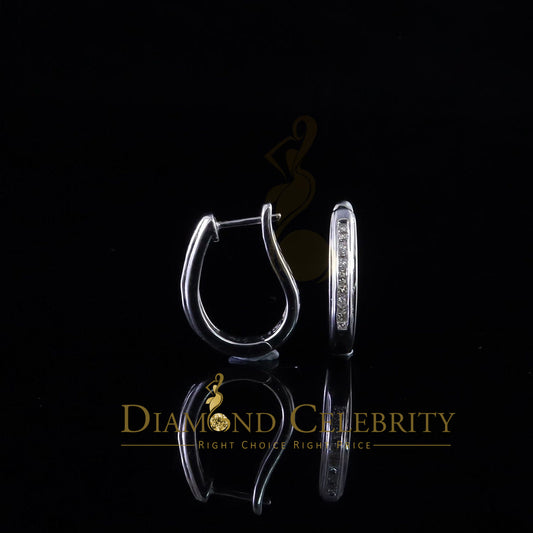 DiamondCelebritees 0.33ct Diamond 925 Sterling Silver White Hoop Stud Earrings For Men's / Women's