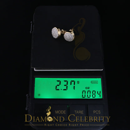 DiamondCelebritees 10K Real Yellow Gold Real Diamond 0.75CT Men's/Women's Stud Round Earring
