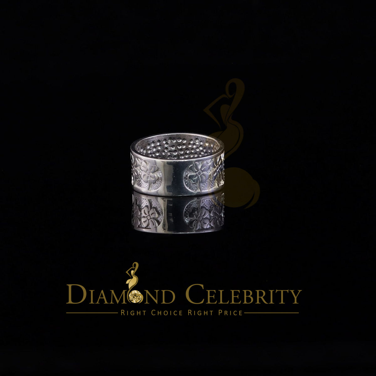 DiamondCelebritees White 925 Sterling Silver Lucky Solid Good Luck Women's Ring SZ 7