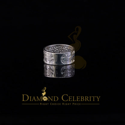 DiamondCelebritees White 925 Sterling Silver Lucky Solid Good Luck Women's Ring SZ 7