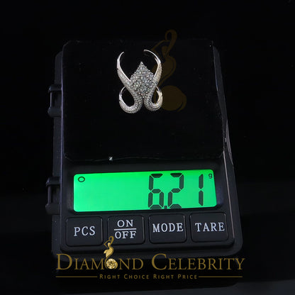 DiamondCelebritees Sterling White Silver 2.00ct Cubic Zirconia Cocktail Floral Women's Ring Size 7