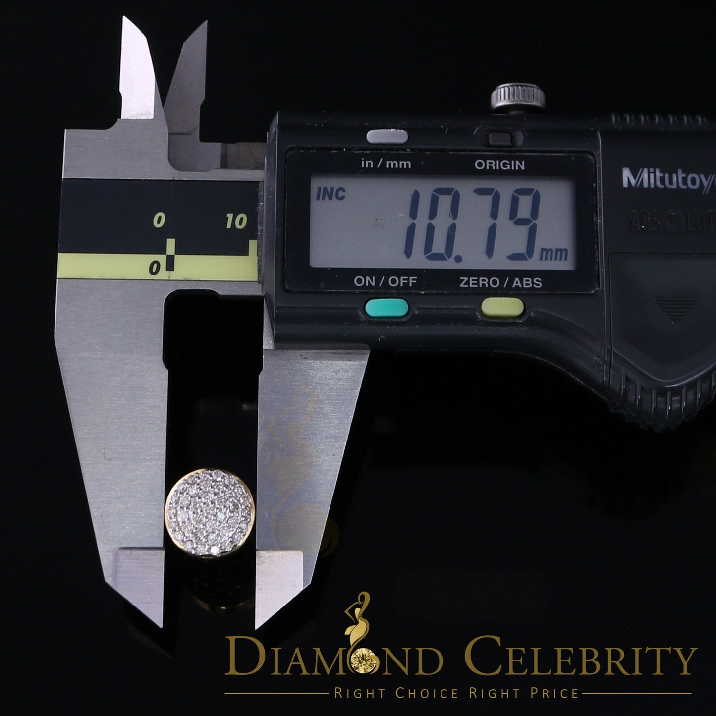 DiamondCelebritees 10K Real Yellow Gold Real Diamond 0.75CT Men's/Women's Stud Round Earring