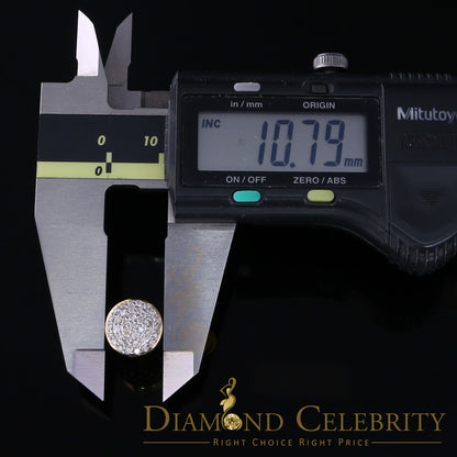 DiamondCelebritees 10K Real Yellow Gold Real Diamond 0.75CT Men's/Women's Stud Round Earring
