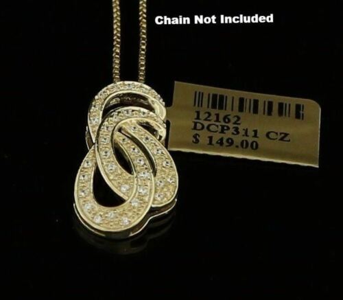 DiamondCelebritees Promising Yellow Sterling Silver Charm FASHION Pendant 0.28ct Cubic Zirconia