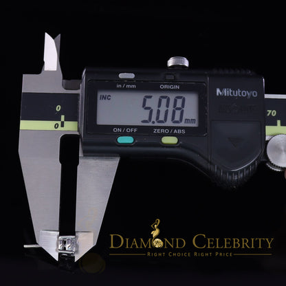 DiamondCelebritees 10K Real White Gold with 2.00ct Round VVS 'D' Color Moissanite Stud Earrings