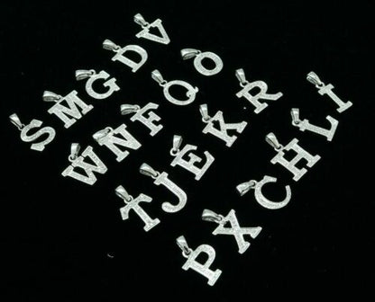 DiamondCelebritees Attractive Sterling SilverAll Alphabet Letter White Pendant with Cubic Zirconia