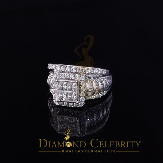 DiamondCelebritees 3.89ct Cubic Zirconia Sterling White Silver Square Engagement Womens Ring Size 7