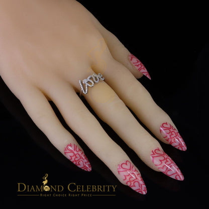DiamondCelebritees 'Love' Rings SZ 7 for Women White 925 Sterling Silver 0.33ct VVS 'D' Moissanite
