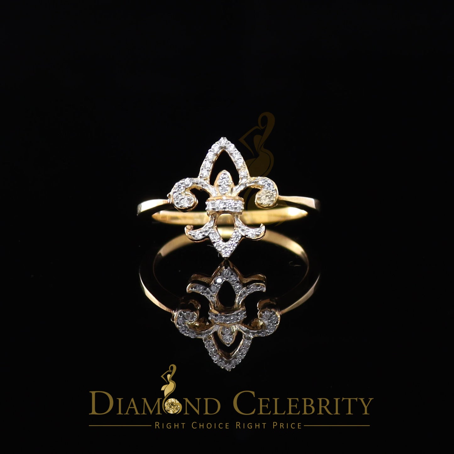 DiamondCelebritees 0.30ct Cubic Zirconia Yellow 925 Sterling Silver Saints Womens Gifts Ring Size 7