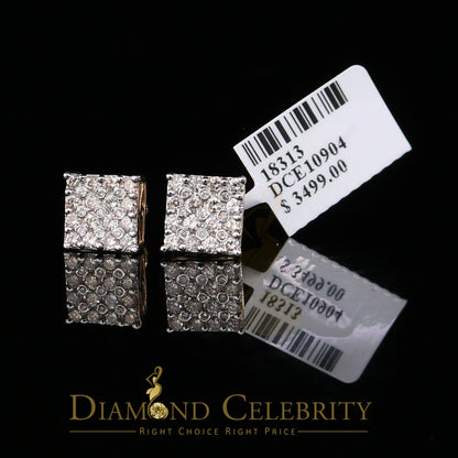 DiamondCelebritees 10K Real Yellow Gold with 1.00CT Real Diamond Men's/Women's Stud Earrings