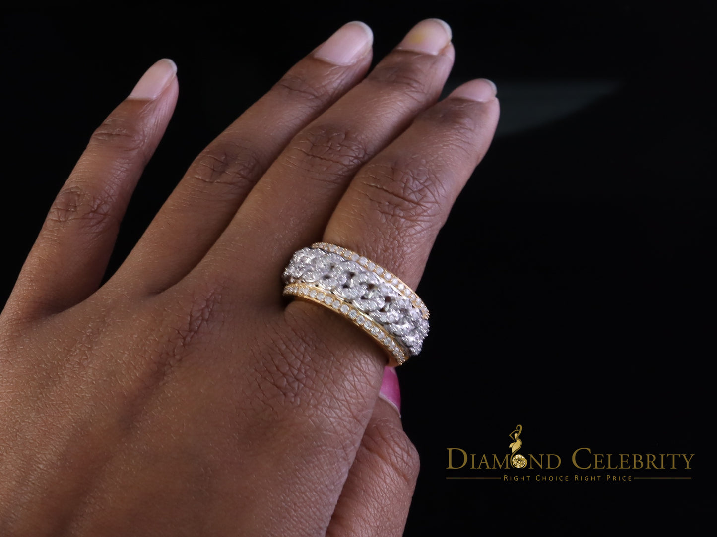 DiamondCelebritees 1.50ct VVS 'D' Silver Yellow For Men's & Women's Band Moissanite Ring Size 8