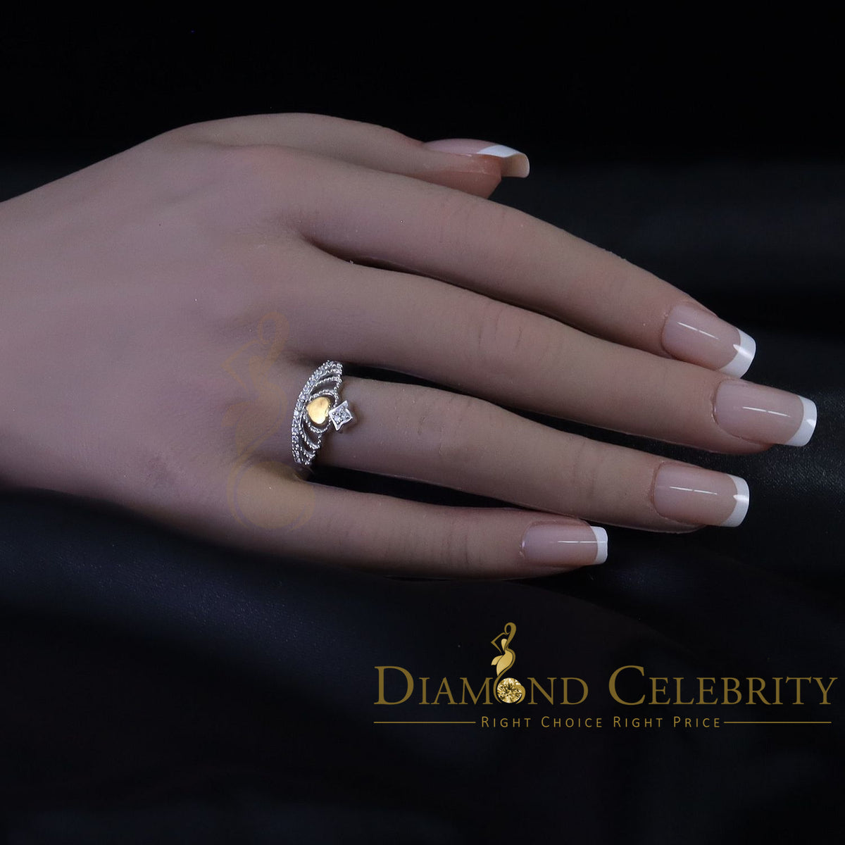 DiamondCelebritees 0.36 ct Cubic Zirconia 925 Sterling White Silver Crown Womens/Men's Ring Size 7