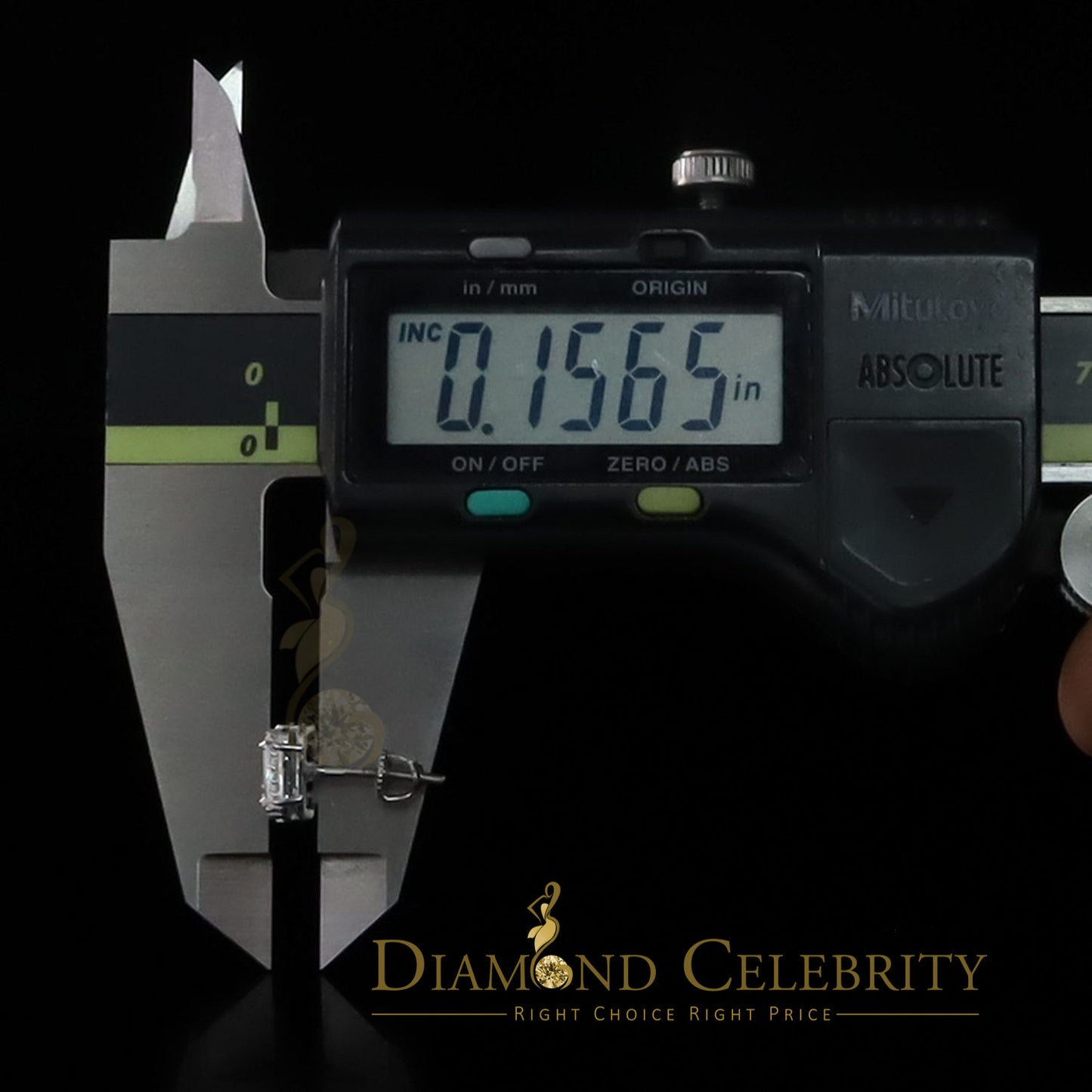 DiamondCelebritees 0.25ct Diamond 925 Sterling Silver White Square Earring For Men's / Women's