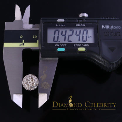 DiamondCelebritees 10K Real White Gold Real Diamond 1.25CT Men's/Women's Stud Round Earring