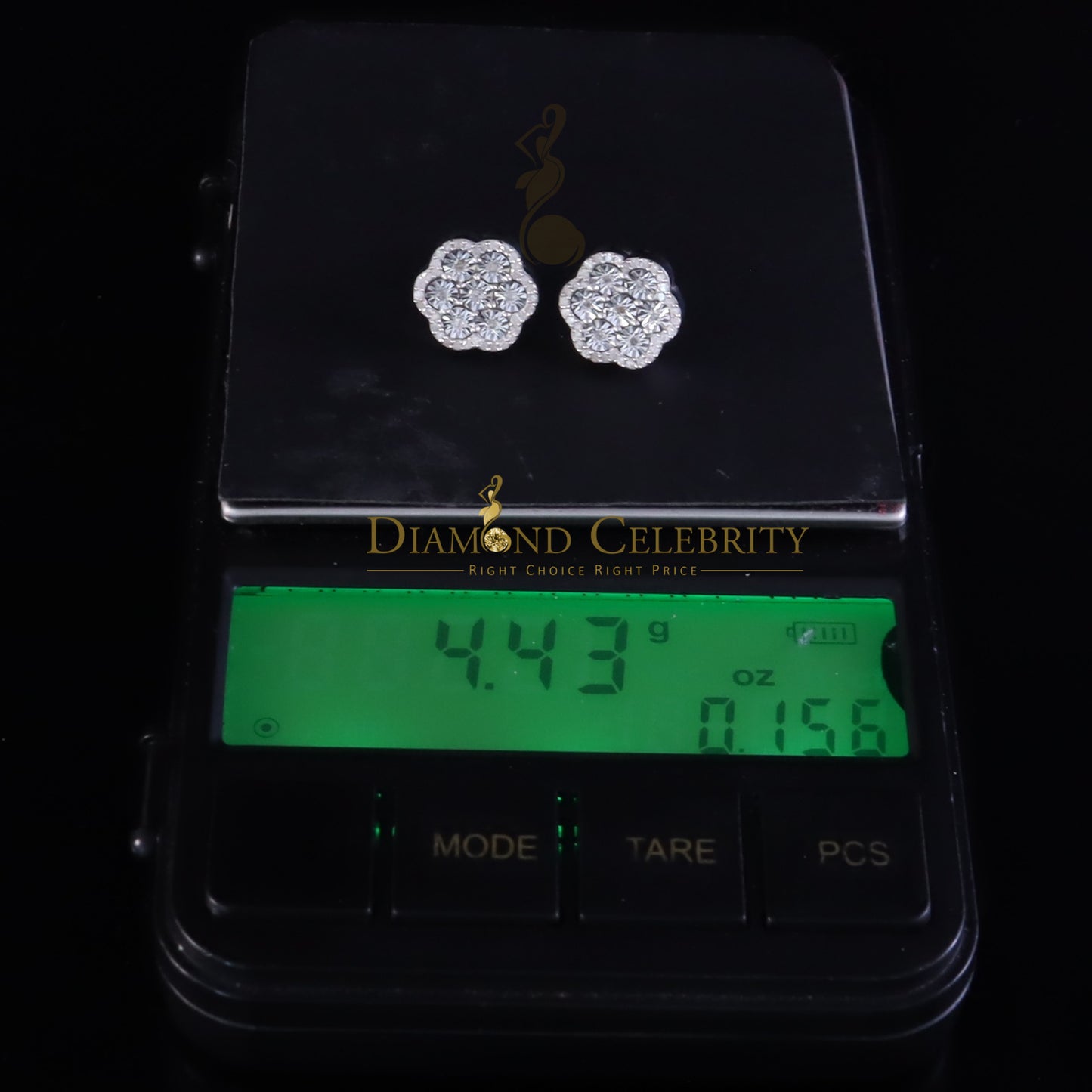 DiamondCelebritees Miracle Set 0.40ct Diamond 925 Silver White 11MM for Men's & Women Stud Earrings