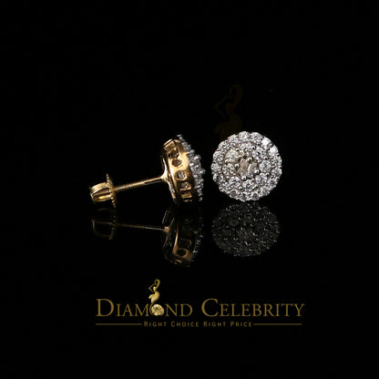 DiamondCelebritees  925 Yellow Sterling Silver 1.86ct Cubic Zirconia Round Women's Stud Earrings