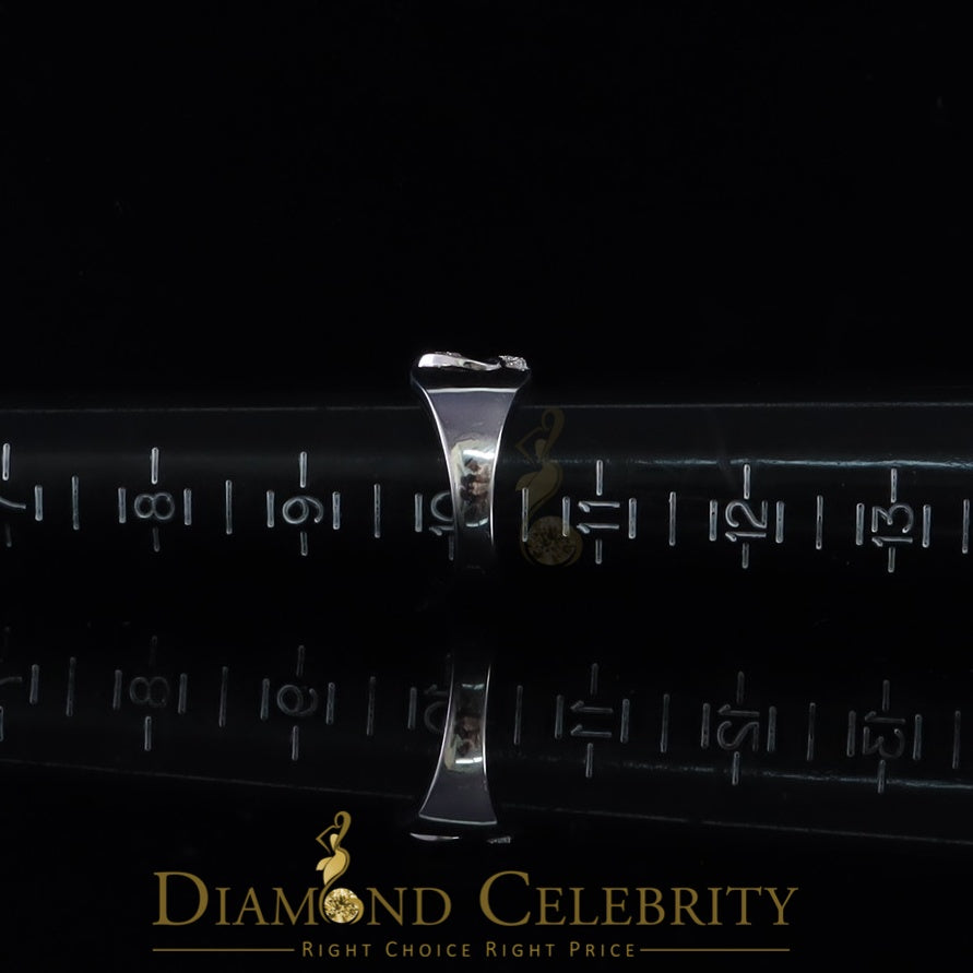 DiamondCelebritees 0.85ct Cubic Zirconia Stone White 925 Sterling Silver Cuban Men's Ring Size 10