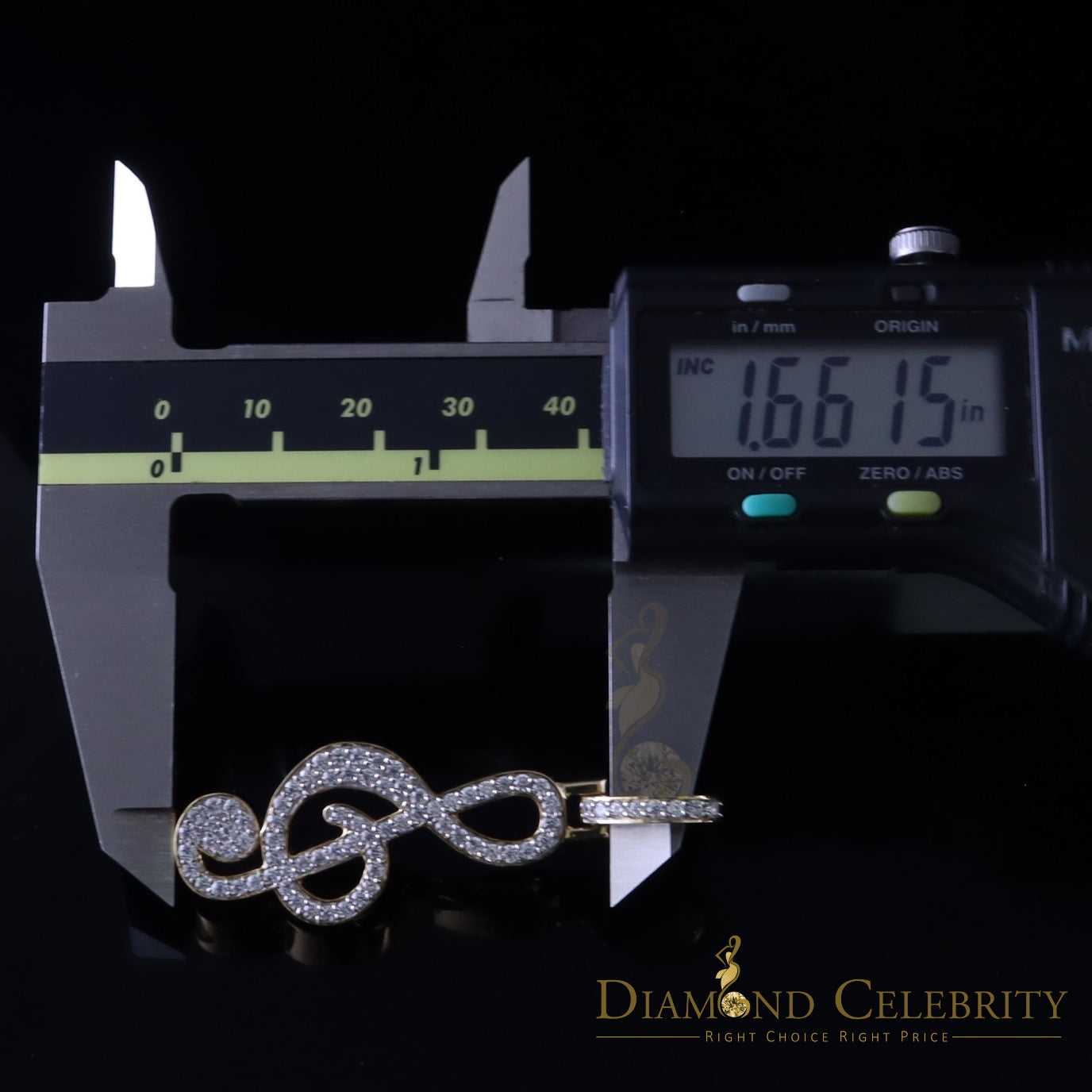 DiamondCelebritees Promise 925 Yellow Sterling Silver MUSIC SIGN Pendant with 2.34ct Cubic Zirconia
