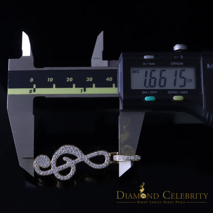 DiamondCelebritees Promise 925 Yellow Sterling Silver MUSIC SIGN Pendant with 2.34ct Cubic Zirconia
