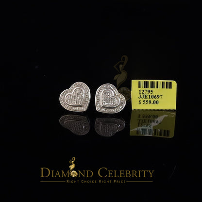 DiamondCelebritees Aretes Para Hombre Heart 925 White Silver 0.30ct Diamond Women's Style Earring