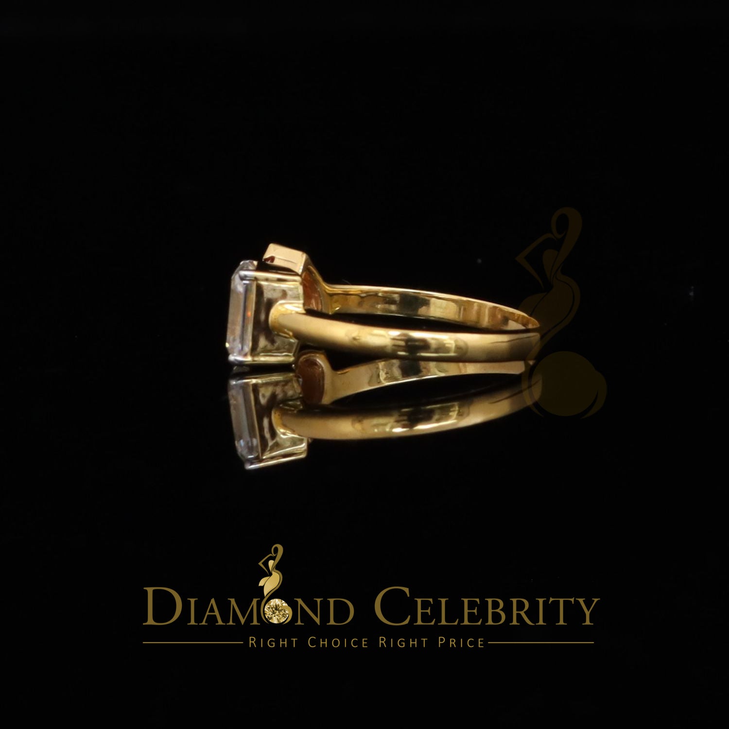 DiamondCelebritees 2.00CT Women's Silver Yellow VVS D Pink Moissanite Toi et Moi Engagement Ring SZ7