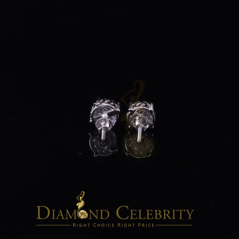 DiamondCelebritees 10K Real White Gold Real Diamond 0.60CT Men's/Women's Stud Round Earring