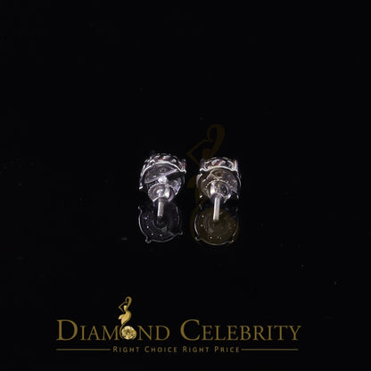 DiamondCelebritees 10K Real White Gold Real Diamond 0.60CT Men's/Women's Stud Round Earring