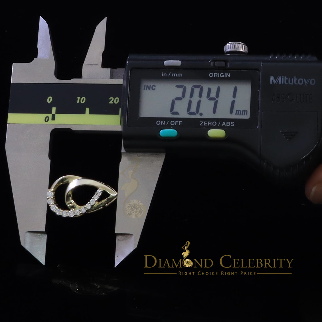 DiamondCelebritees Sterling Yellow Silver Pear Fashion Pendant with 0.00ct Cubic Zirconia Stone