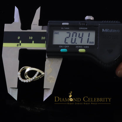 DiamondCelebritees Sterling Yellow Silver Pear Fashion Pendant with 0.00ct Cubic Zirconia Stone