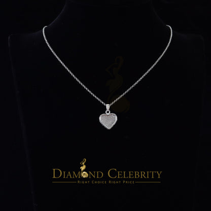 DiamondCelebritees  Real 0.25ct Diamond Sterling 925 Silver HEART Charm Necklace White Pendant