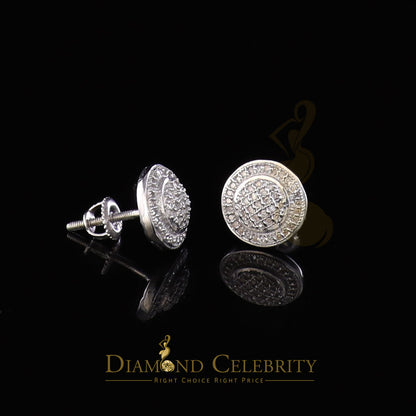 DiamondCelebritees 0.25ct Diamond 925 Sterling Silver White For Men's / Women's Round Earrings