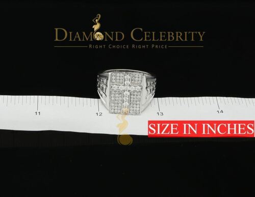 DiamondCelebritees 925 Silver White Cubic Zirconia 2.00ct Wide Square Men's Engagement Ring Size11