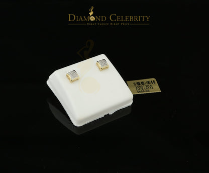 DiamondCelebritees 10K Yellow Real Gold Real Diamond 0.10CT Mens /Ladies Studd Earring