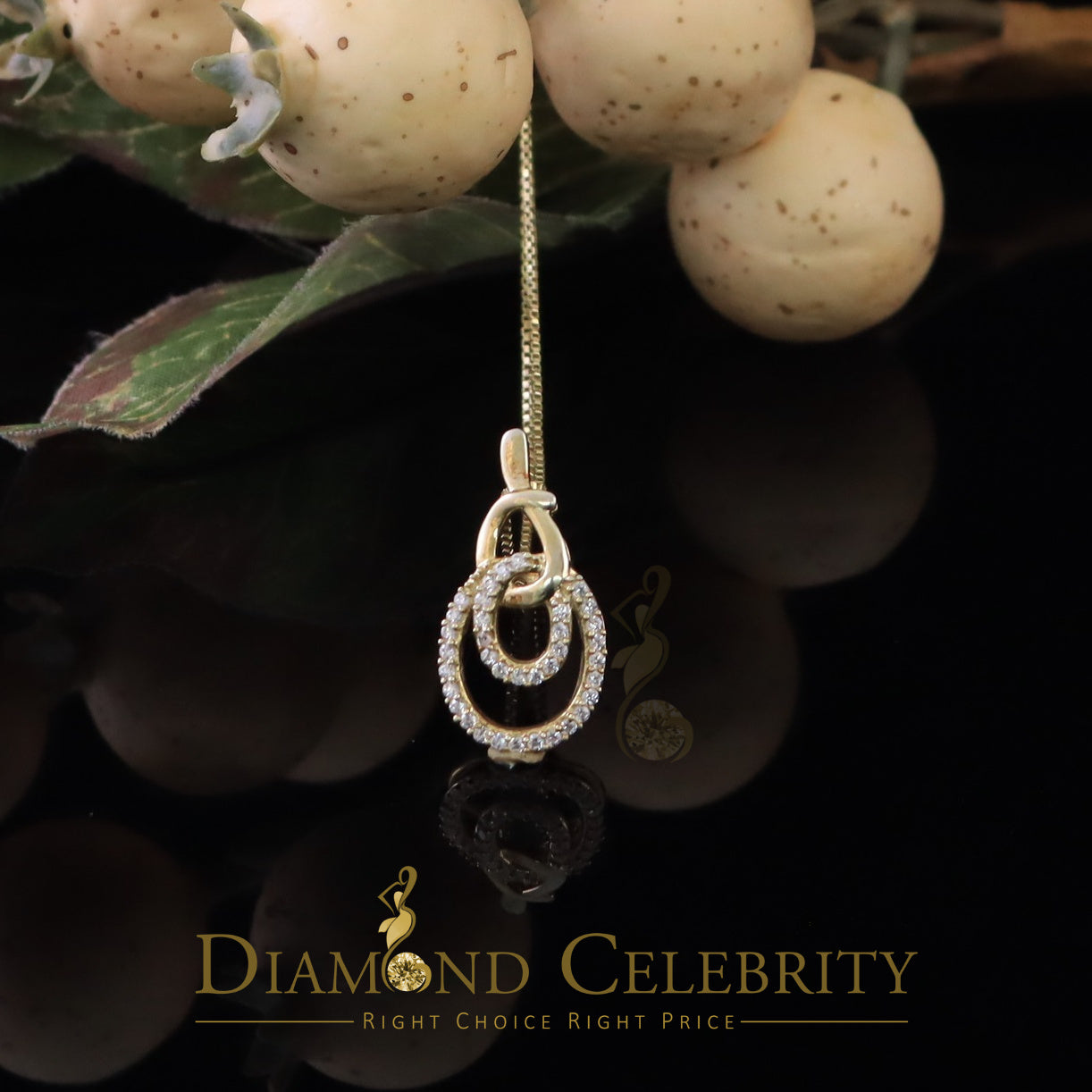 DiamondCelebritees Yellow Sterling Silver Attractive Charm FASHION Pendant 2.64ct Cubic Zirconia