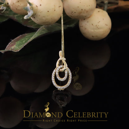 DiamondCelebritees Yellow Sterling Silver Attractive Charm FASHION Pendant 2.64ct Cubic Zirconia