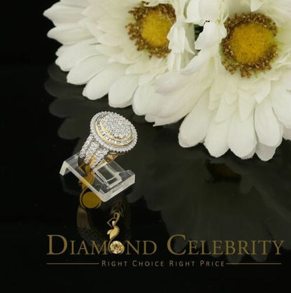 DiamondCelebritees 925 Sterling Silver Yellow Cubic Zirconia 5.0ct Oval Engagement Womens Ring SZ 7