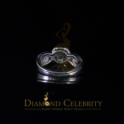 DiamondCelebritees 1.20ct Cubic Zirconia White 925 Silver Men's/ Women 2PC Bridal Rings Size 7