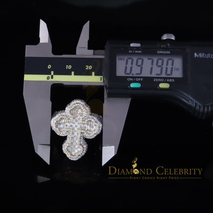 DiamondCelebritees New White 925 Sterling Silver 6.00ct VVS D Moissanite Rings Size 10 Cross Men's