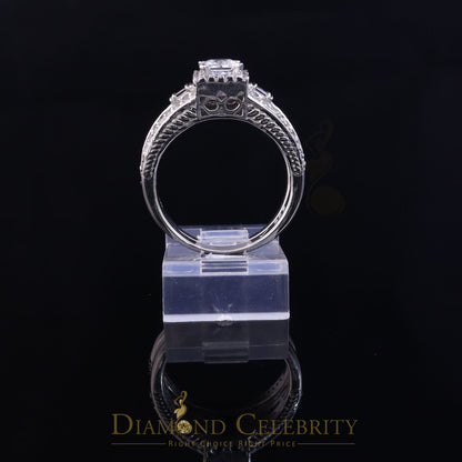 DiamondCelebritees White Sterling Silver Square Cubic Zirconia 1.11ct Womens Fashion Ring Size 7