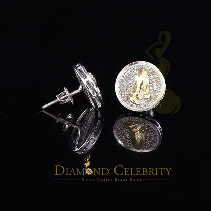 DiamondCelebritees 0.33ct Diamond 925 Sterling Silver White Round Earrings For Ladies & Gent's