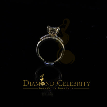 DiamondCelebritees Yellow Sterling Silver 3.00ct Cubic Zirconia Princes Engagement Ring Size 10