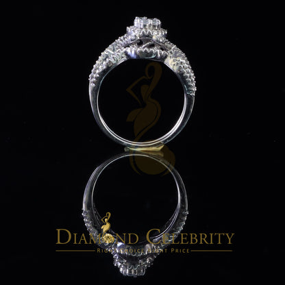 DiamondCelebritees 1.60ct Cubic Zirconia White 925 Silver Men's/ Women 2PC Bridal Rings Size 7