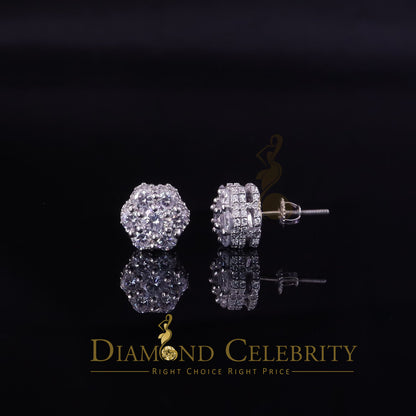 DiamondCelebritees  2.00ct Cubic Zirconia 925 White Silver Sterling Hip Hop Floral Women's Earrings