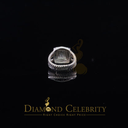 DiamondCelebritees 1.33ct White Silver Square Cubic Zirconia Womens Adjustable Ring From SZ 8 to 10