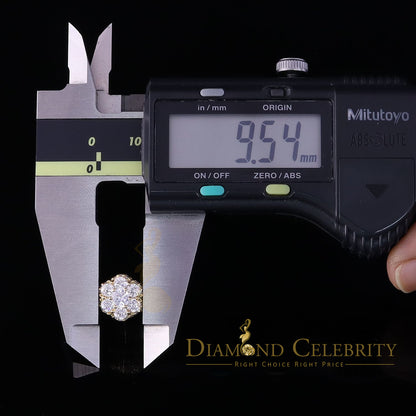 DiamondCelebritees  Round Style Earring 2.00ct Cubic Zirconia 925 Sterling Silver Yellow for He/She